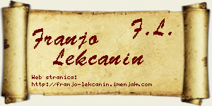 Franjo Lekčanin vizit kartica